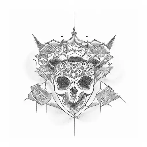holy castle tattoo design idea