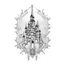 holy castle tattoo design idea
