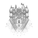 holy castle tattoo design idea