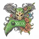 Xbox logo and the name "Jason" written  tattoo design idea