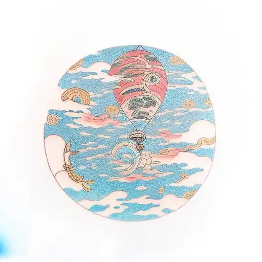 sky, ghibli tattoo design idea