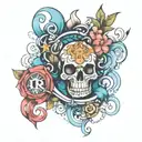 word risk rich tattoo design idea