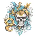 word risk rich tattoo design idea