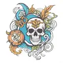 word risk rich tattoo design idea