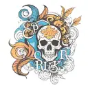 word risk rich tattoo design idea