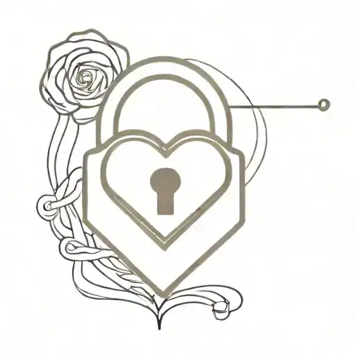 heart shaped lock tattoo design idea