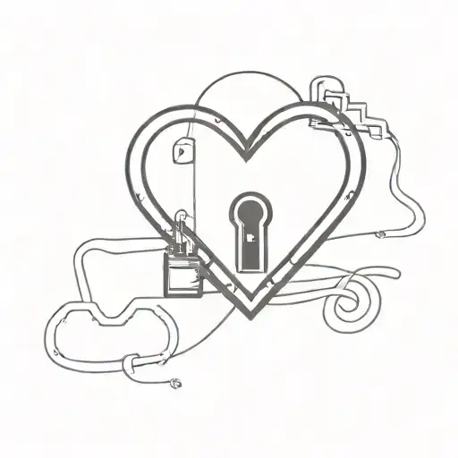 Heart shaped lock tattoo design idea