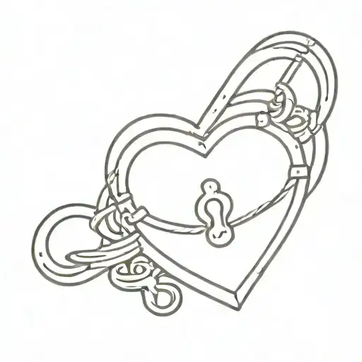 Heart shaped lock tattoo design idea