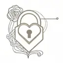 heart shaped lock tattoo design idea
