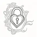 heart shaped lock tattoo design idea