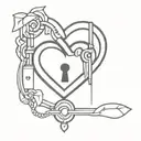 heart shaped lock tattoo design idea
