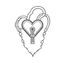 Heart shaped lock tattoo design idea