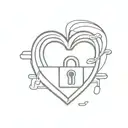 Heart shaped lock tattoo design idea