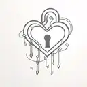 Heart shaped lock tattoo design idea