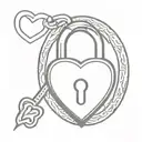 heart shaped lock tattoo design idea