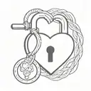 heart shaped lock tattoo design idea