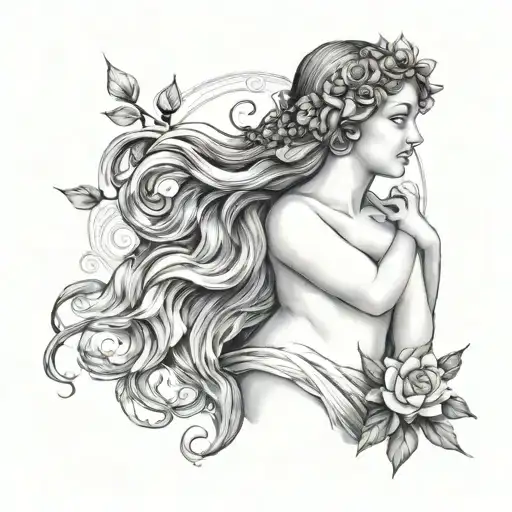 Aphrodite and pan tattoo design idea