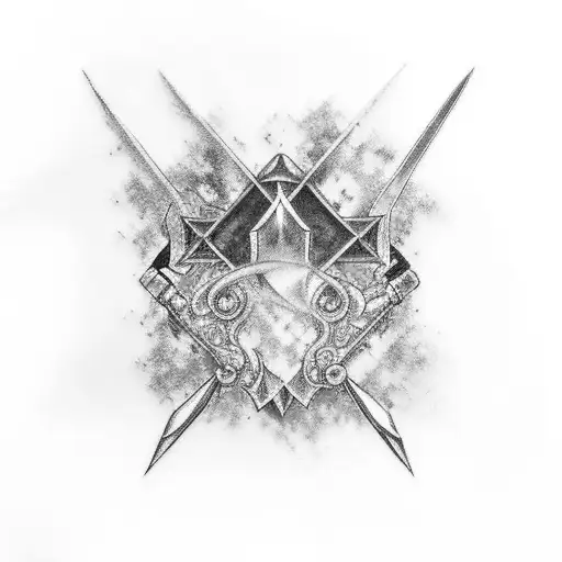 Garnet, Turquoise, Amethyst, Emerald, Final fantasy 7 sword tattoo design idea