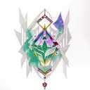 Garnet, Turquoise, Amethyst, Emerald, Final fantasy 7 sword tattoo design idea