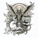 heaven vs hell tattoo design idea