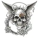 heaven vs hell tattoo design idea