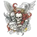 heaven vs hell tattoo design idea