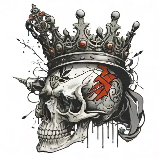 g59 skull wearing a crown tattoo design idea