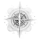sun anchor compass bird yin-yang tattoo design idea