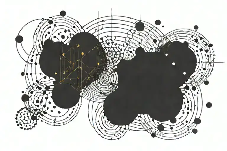 the word "sunny" in some sort of code, represented in dots and lines only tattoo design idea