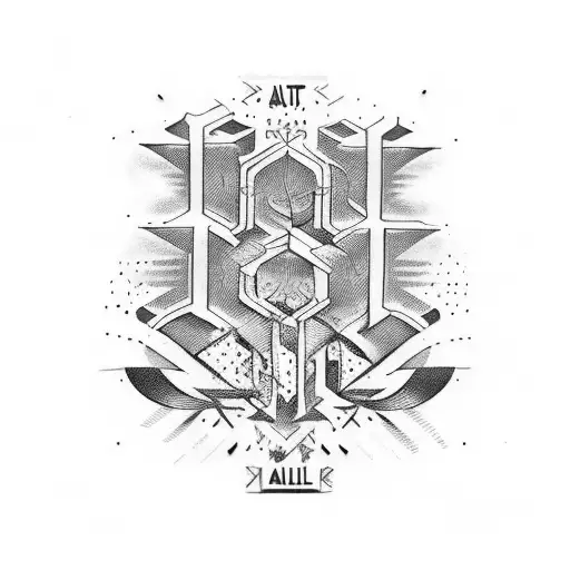 "Familie Alles" urban graffiti style typography tattoo design idea