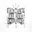 "Familie Alles" urban graffiti style typography tattoo design idea