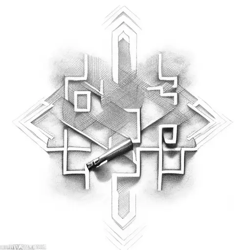 Binary code forming the shape of a key tattoo design idea