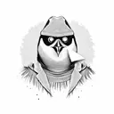 Linux penguin wearing a hacker mask tattoo design idea
