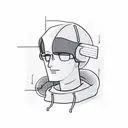 A sketch of a hacker wearing a hoodie with lines of code surrounding them tattoo design idea