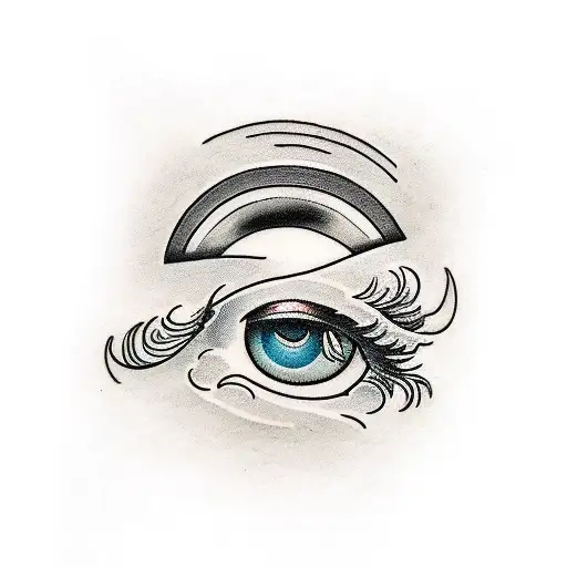 Eyes of lies crying rivers tattoo design idea