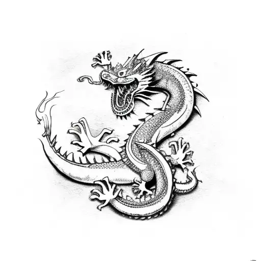 Semicolon dragon tattoo design idea