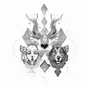 two sisters free liberal beatiful leo and gemini tattoo design idea