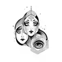 two sisters free liberal beatiful leo and gemini tattoo design idea