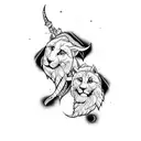 two sisters free liberal beatiful leo and gemini tattoo design idea