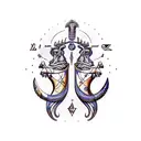 leo and gemini astrology sign tattoo design idea