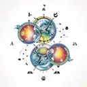 leo and gemini astrology sign tattoo design idea