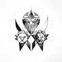 leo and gemini astrology sign tattoo design idea