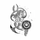 leo and gemini astrology sign tattoo design idea