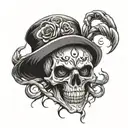 twisted skull face made tattoo design idea