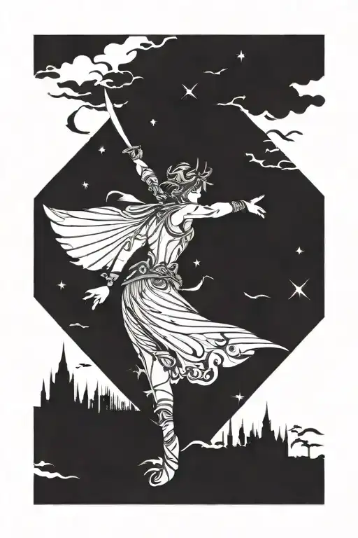 gothic peter pan  tattoo design idea