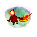 calcifer, estilho studio ghibli  tattoo design idea