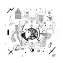 zero o'clock with BTS elements tattoo design idea