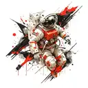 the astronaut who fell out of the spaceship tattoo design idea