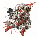 the astronaut who fell out of the spaceship tattoo design idea