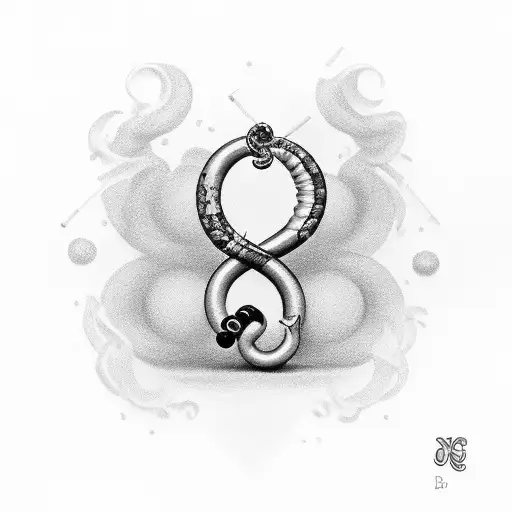 2 cigarettes with an ampersand then a few small liquor bottles  tattoo design idea